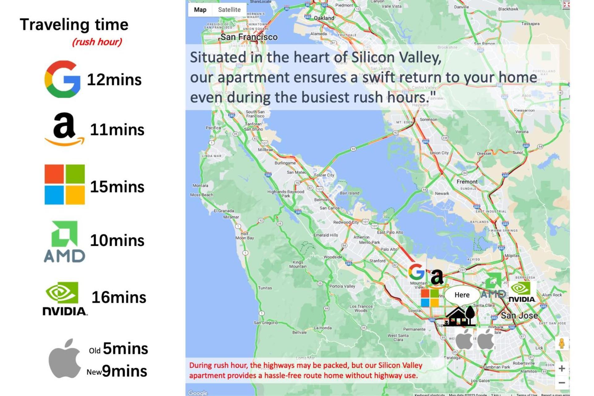 2Br Apt With Brand New Super Quite Ac, Washer, Dryer, Free Ev Station, Free Parking In Cupertino Sunnyvale Kültér fotó